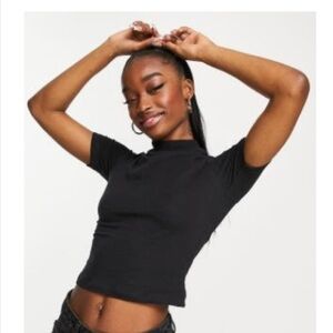 ASOS Black Fitted T-shirt High Neck